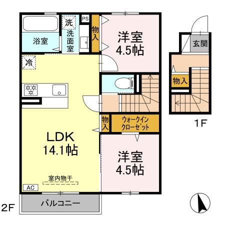 （仮）ＤーＲＯＯＭ富士河口湖町船津の間取り