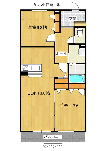 カレント伊倉（北）の間取り