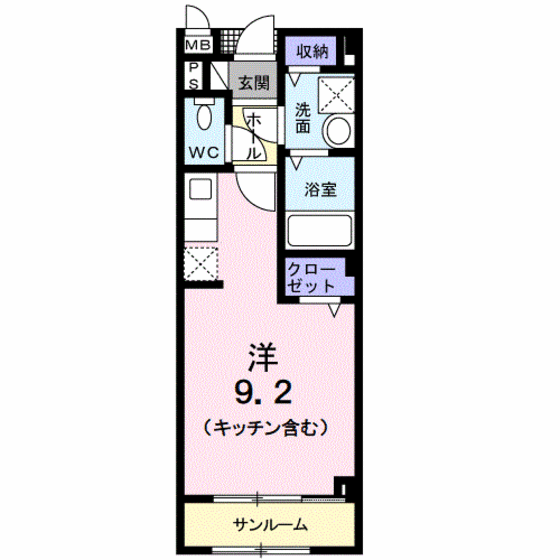 アンソレイユＢの間取り