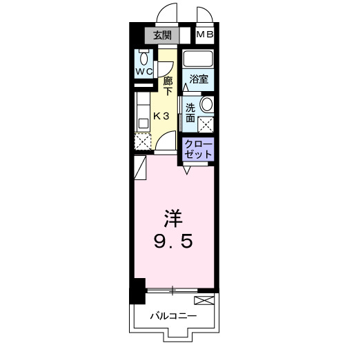 【北九州市小倉南区長野本町のマンションの間取り】