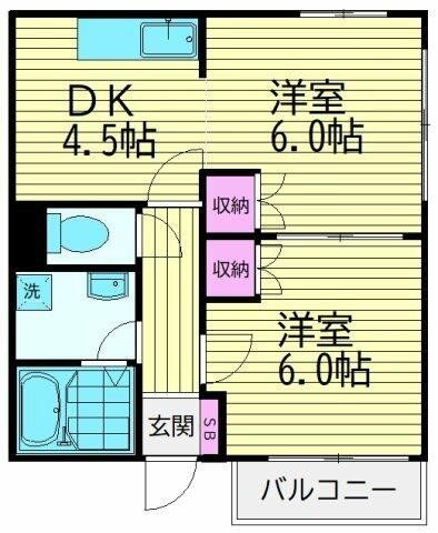 大田区新蒲田のマンションの間取り