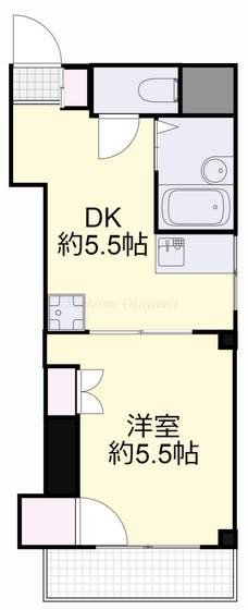 岡山市北区駅前町のマンションの間取り