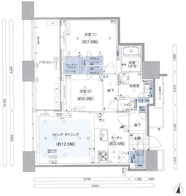 アイランドシティ　オーシャン＆フォレスト　タワーレジデンス　ＷＥＳＴ棟の間取り