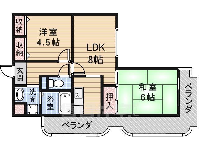 堺市北区中百舌鳥町のマンションの間取り