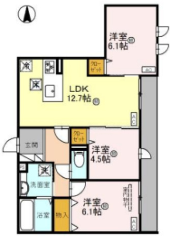 【葛城市北花内のアパートの間取り】