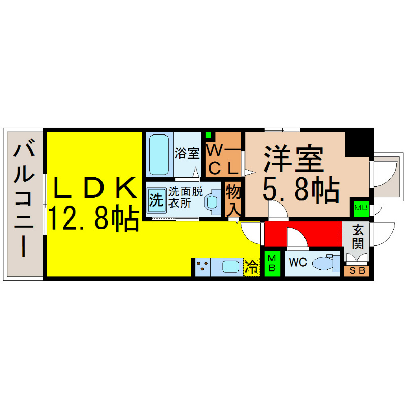 名古屋市東区矢田南のマンションの間取り