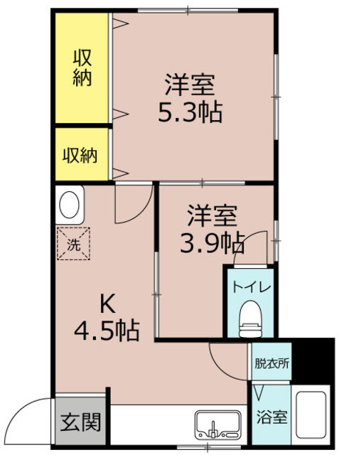 新座市中野のアパートの間取り