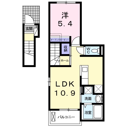 北九州市門司区西海岸のアパートの間取り