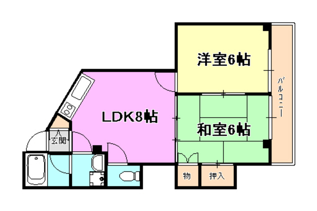 神戸市兵庫区西宮内町のマンションの間取り