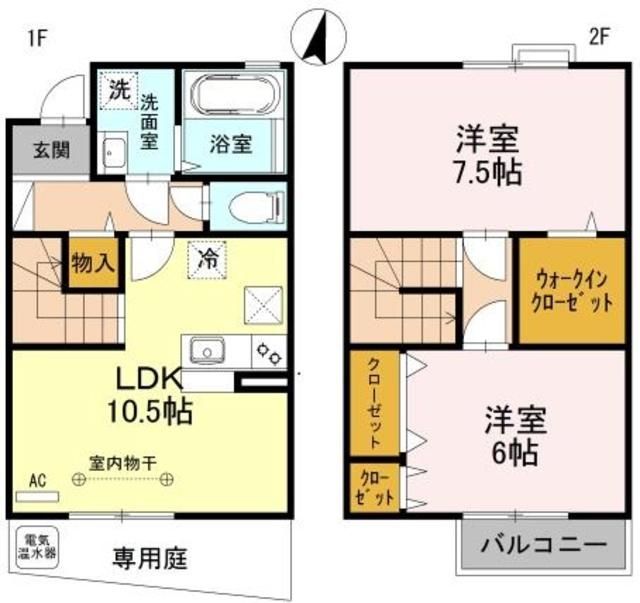 八潮市大字鶴ケ曽根のアパートの間取り