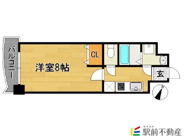 福岡市博多区博多駅前のマンションの間取り