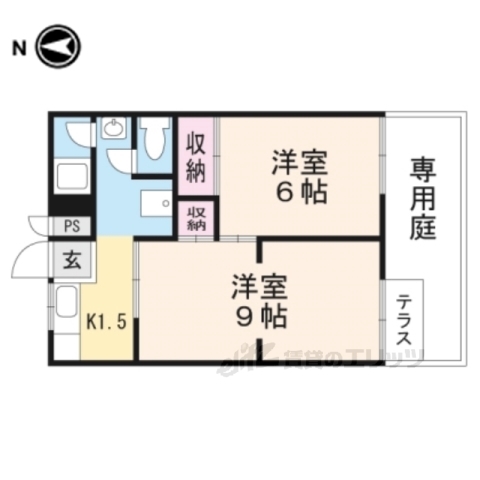 丹波篠山市郡家のアパートの間取り