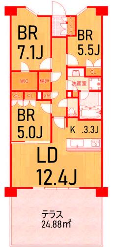 横須賀市追浜東町のマンションの間取り