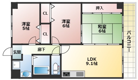 東須磨サンハイツの間取り