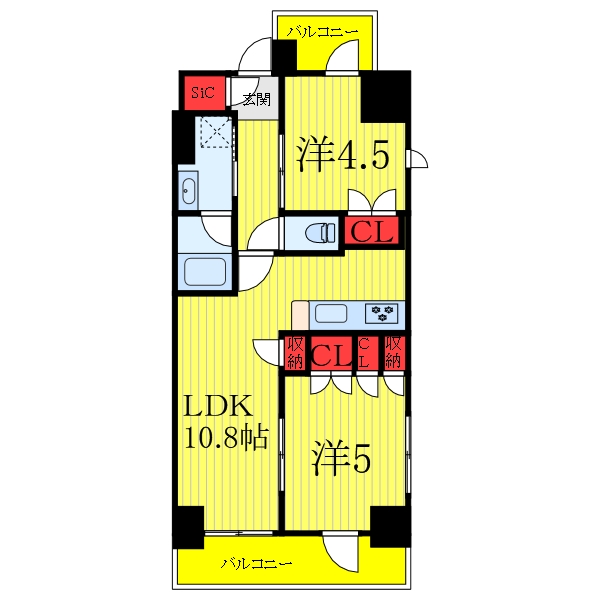 【北区豊島のマンションの間取り】