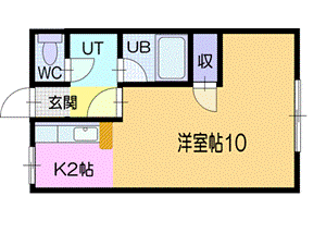 小樽市緑のアパートの間取り