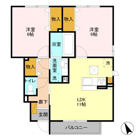 パセオ　フロレスタBの間取り