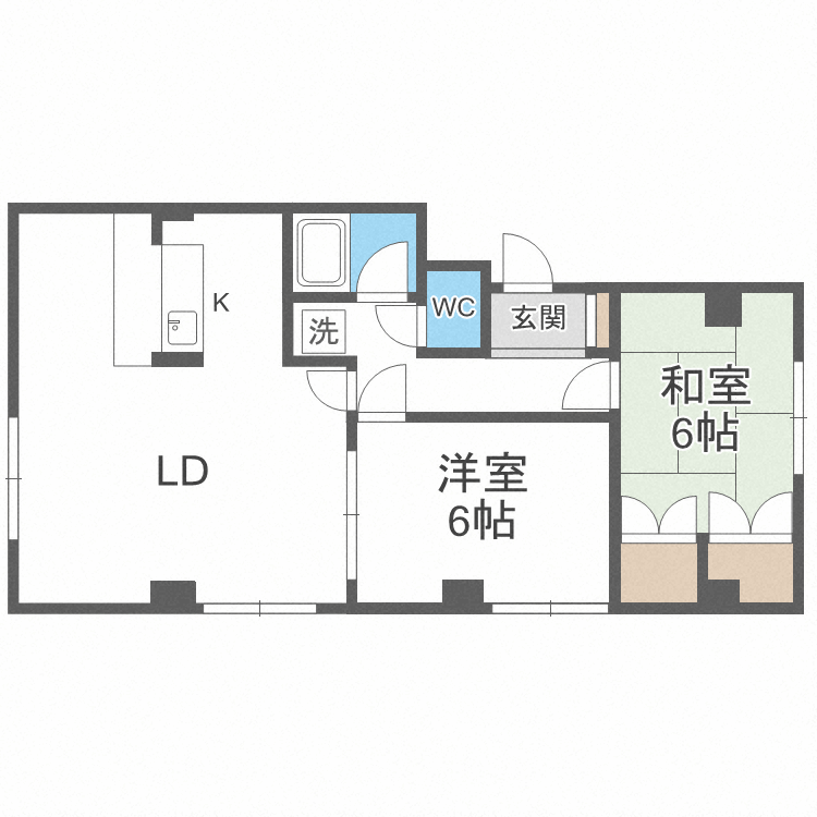 札幌市東区北三十七条東のマンションの間取り