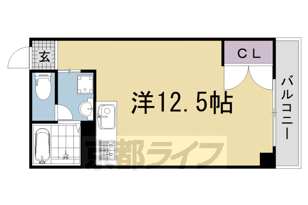 京都市伏見区深草西浦町６丁目のマンションの間取り