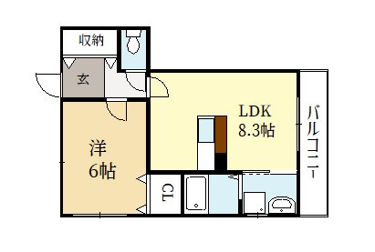 宇治市広野町のアパートの間取り