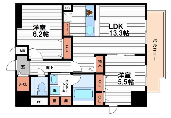 Wonnal（ワンナル）堺筋本町の間取り