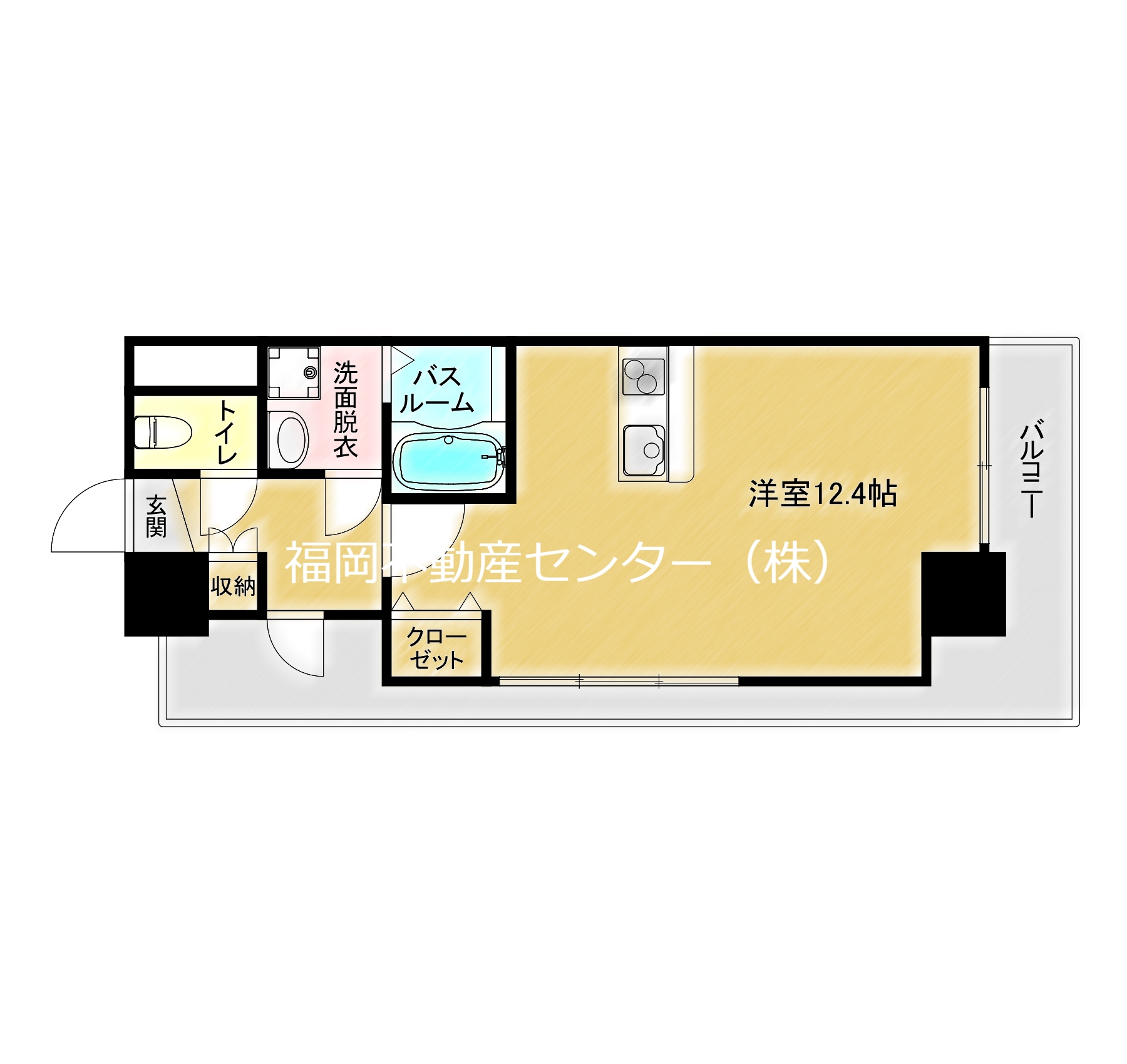 福岡市東区東浜のマンションの間取り