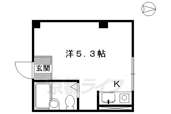 京都市下京区辰巳町のマンションの間取り