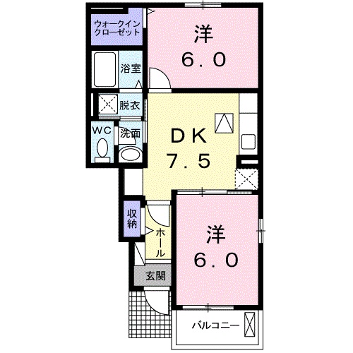 安来市飯島町のアパートの間取り