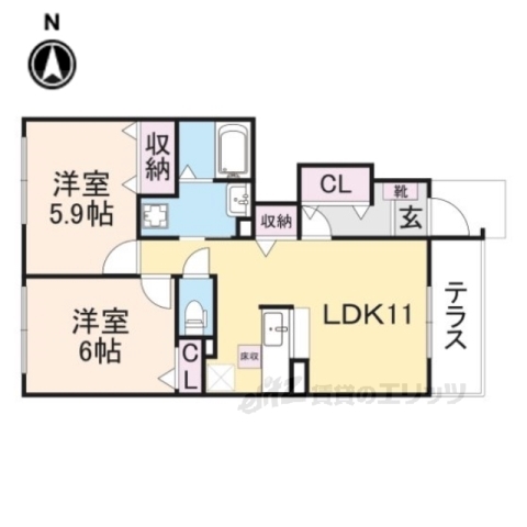 イリーデＢの間取り