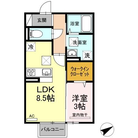 カレッジタウン　B棟の間取り