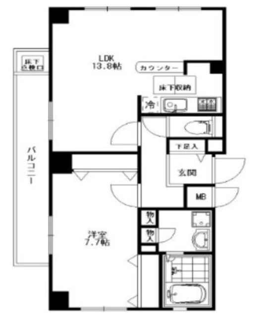 世田谷区東玉川のマンションの間取り