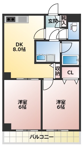 府中市府中町のマンションの間取り