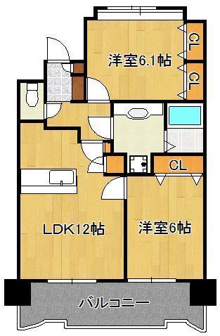 北九州市小倉北区大門のマンションの間取り