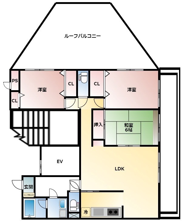 足立区綾瀬のマンションの間取り