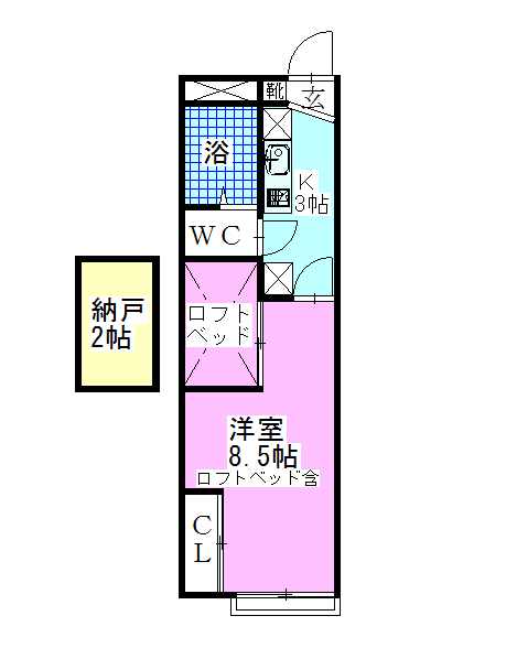 レオパレスウィルの間取り