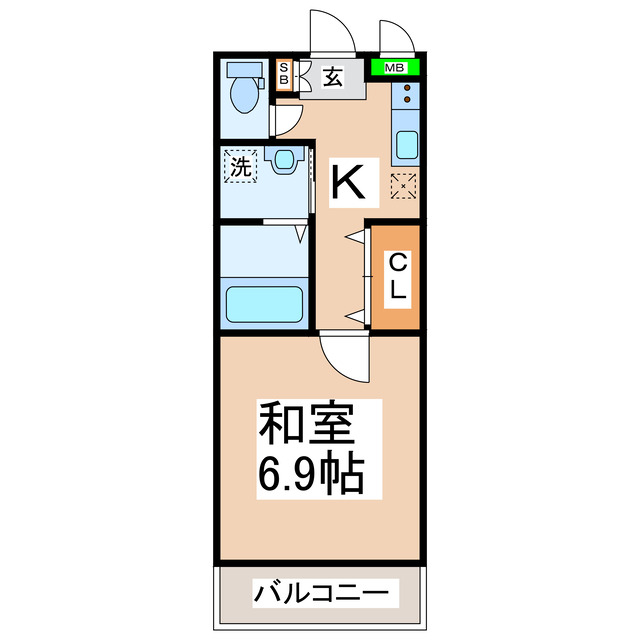 熊本県熊本市北区飛田４（マンション）の賃貸物件の間取り