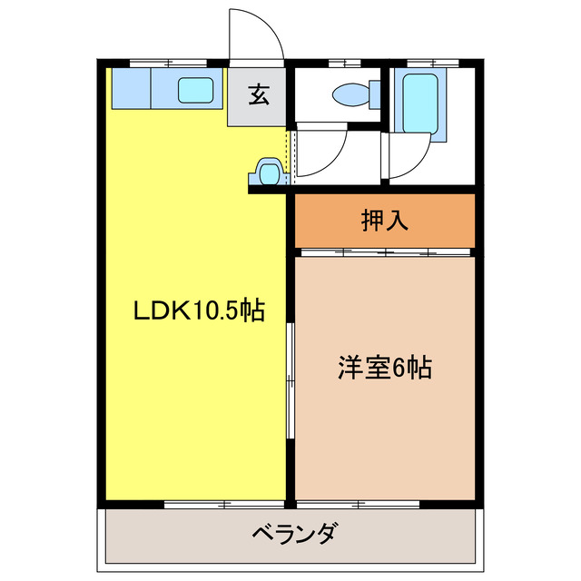 岐阜市鷺山のマンションの間取り