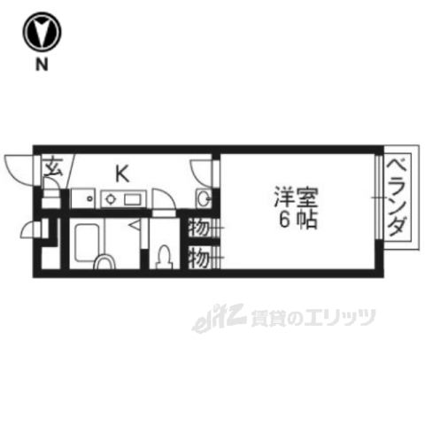 京都市伏見区桃山町和泉のアパートの間取り