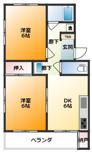 パールコーポの間取り