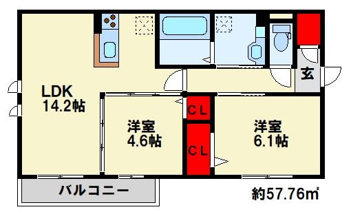 【セレーノ・ヴィラ城野の間取り】