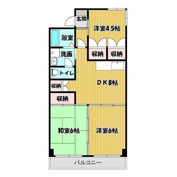 桑名市大字立田町のマンションの間取り