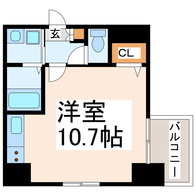 熊本市中央区渡鹿のマンションの間取り