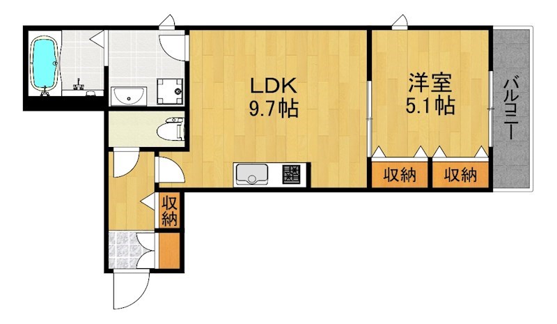 川崎市中原区小杉陣屋町のアパートの間取り