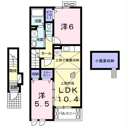 高崎市日高町のアパートの間取り