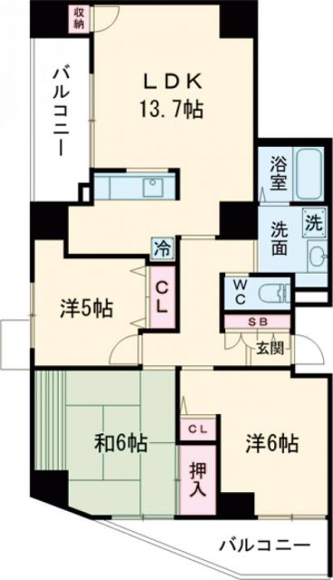 江東区南砂のマンションの間取り