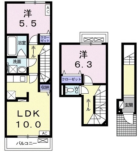 【シャルム　ソレイユの間取り】