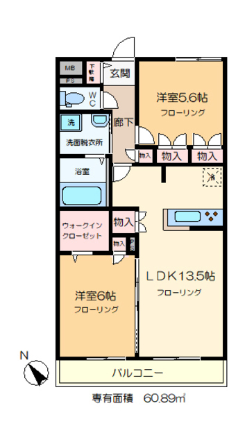 扇グリーンヴィレッジＤの間取り