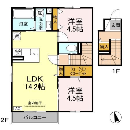 （仮）ＤーＲＯＯＭ富士河口湖町船津の間取り