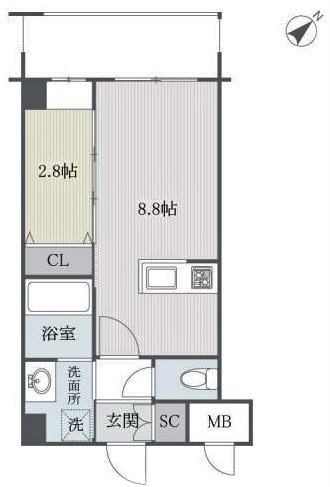 福岡市中央区平尾のマンションの間取り