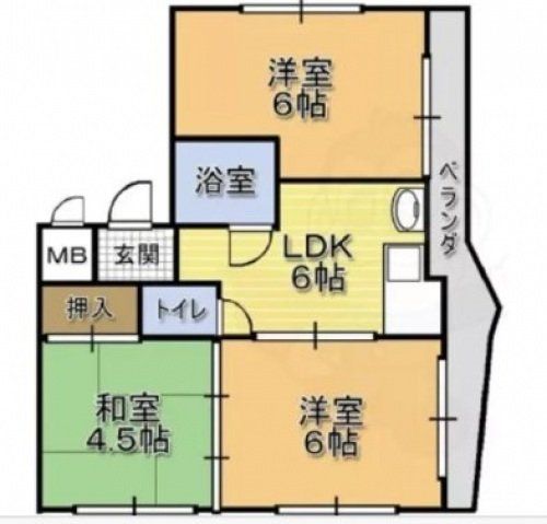 東大阪市柏田西のマンションの間取り